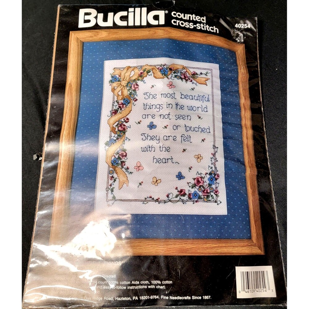 Bucilla Counted Cross Stitch "Most Beautiful Things" 9”x12” New Sealed #40254